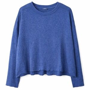Sen OS Oversized‎ Blue Raw Hem Long Sleeve Top Womens One Size Minimalist